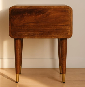 Vente en gros de table de chevet à 3 tiroirs de style antique, table d'appoint rustique en bois recyclé indien vintage pour chambre à coucher ou salon - Product Image 4