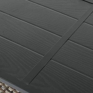 Set di Mobili da Giardino in Vimini PE per Quattro Stagioni con Tavolo in Metallo Nero - Product Image 4