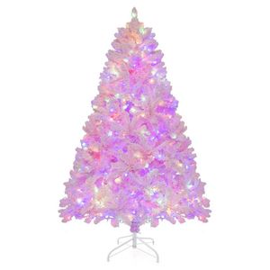 6 FT Flocked Artificial Christmas <b>Tree</b> with 350 LED <b>Lights</b> Hinged Xmas <b>Tree</b> Decorations - Product Image 1