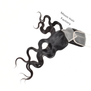 Cierre de Cabello Humano Puro de 128 Densidades, Ondulado Natural, Negro, con Encaje, Cabello Virgen Remy, Parte Libre, Parte Media, Ondulado Profundo - Product Image 6