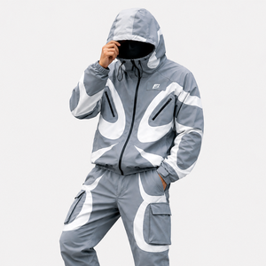Ensemble coupe-vent technique pour homme, imperméable, pour le sport, jogging, veste et pantalon cargo tactiques pour l'extérieur - Product Image 5