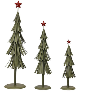 Sapin de Noël en métal noir scintillant avec étoile, décoration de Noël pour la maison, produit en gros - Product Image 3