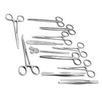 Ensemble d'instruments de chirurgie mineure manuels de qualité supérieure, 13 pièces, en acier inoxydable, kit de dissection chirurgical général avec étui de transport