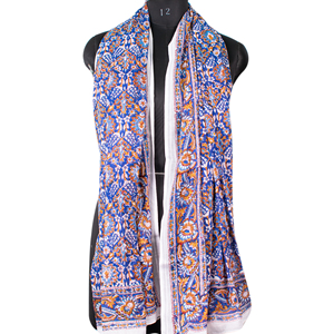 Eco-Friendly 100% Pure Cotton Multi-Color Lightweight Reversible Long Scarf Natural Dyes Hand Block Print Soft Mulmul <b>Sarong</b> - Product Image 4