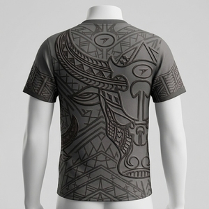 T-shirt élégant à motif tribal, streetwear décontracté, matière douce, léger, confortable, tenue quotidienne - Product Image 2