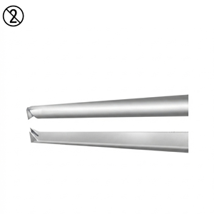 Pinzas Anguladas McPherson 1X2 Dientes, Acero Inoxidable, Instrumento Quirúrgico Oftálmico, Instrumento Desechable de Un Solo Uso - Product Image 2