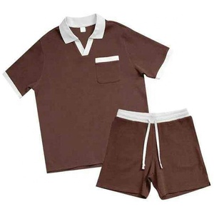 Polo personalizado transpirable de alta calidad para hombre, conjunto de pantalones cortos, hecho en fábrica, transpirable, informal, de verano, venta al por mayor, diseño liso en blanco - Product Image 4