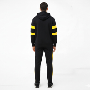 French Terry Men's Heavyweight 100% Cotton Casual Solid Winter Sweat Suit Breathable <b>Hoodie</b> and Jogger Sweatpants Set - Product Image 4