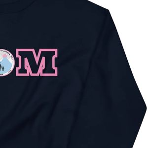 <b>Navy</b> Blue MOM Logo Crew Neck Sweatshirt Long Sleeve Casual Pullover <b>Top</b> Soft Fashion Apparel Everyday Wear Classic Sweatshirt - Product Image 3