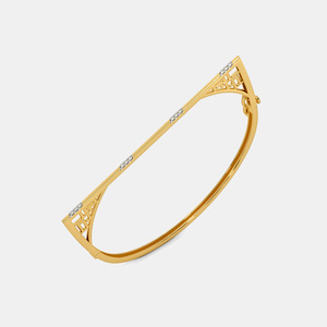 14K Gold Geometric Diamond Bar <b>Bangle</b> <b>Bracelet</b> - Product Image 1