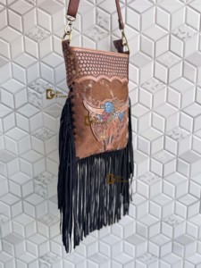 Cowhide Fur Leather Hand Tooled Carving Fringe Handbag 2026 New Designer Gypsy <b>Boho</b> Vintage Handmade Shoulder <b>Bag</b> Stylish <b>Bag</b> - Product Image 2