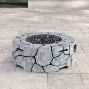 Brasero extérieur en béton renforcé de fibres 9 H X 28 L – Braseros durables et élégants pour votre jardin - Product Image 2
