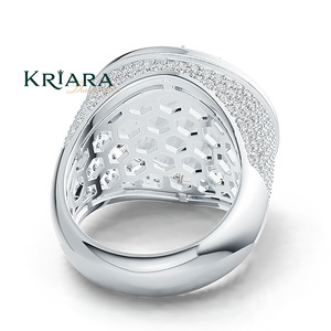 Bague Cocktail Homme en Argent 925 et Or 18K avec Moissanite, Design Couronne, Sertissage Pavé, Plaqué Rhodium, Bijou de Luxe Tendance - Product Image 6