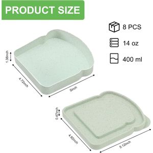 8 boîtes à sandwich réutilisables en plastique de 14 oz avec couvercle, contenants à lunch 100% plastique pour le stockage des aliments, pour le stockage des sandwichs - Product Image 2