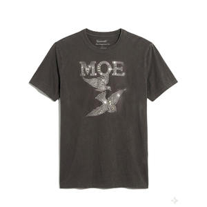 T-shirt de luxe pour homme avec logo personnalisé en strass, 100 % coton épais, motif oiseau en cristal, vente en gros OEM - Product Image 2