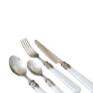 Juego de cubiertos de acero inoxidable con mango de nácar hecho a mano de primera calidad, elegante vajilla de diseño para el hogar, cocina y hotel. - Product Image 5