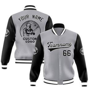 Custom Canvas Casual <b>Winter</b> Baseball Letterman Varsity Bomber <b>Jacket</b> Stand Personalized Name/Number Team Logo Men/Women/Youth - Product Image 2
