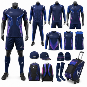 Conjunto de Uniforme de Fútbol Personalizado Unisex, Manga Corta, Absorbente de Humedad, Elástico en Cuatro Direcciones, Ecológico, 100% Poliéster, para Todas las Temporadas, Juvenil - Product Image 1