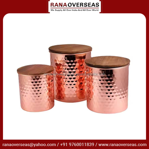 Frasco contenedor de acero inoxidable al por mayor de fábrica con tapa de madera múltiples estilos disponibles de proveedor de confianza - Product Image 3