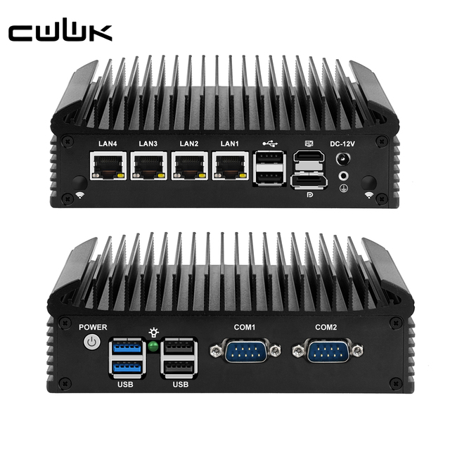 CWWK C32R Firewall Mini PC N150 4 x 2.5GbE LAN Industrial PC 2 x RS232 COM DDR4 HD+DP Display Home Office Fanless Mini Computer