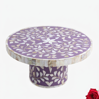 Support à gâteau en résine fait main, motif feuille MOP, vente en gros, personnalisé OEM ODM, DECORYUG