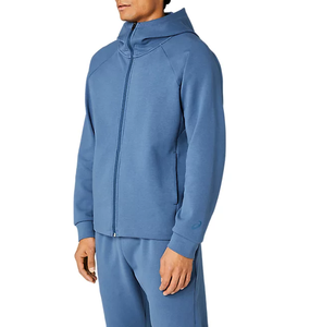 Ensemble de survêtement pour homme à capuche personnalisé avec logo, 2 pièces, en coton respirant, idéal pour le jogging et la course en extérieur - Product Image 3