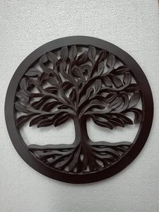 Décoration murale en bois Arbre de Vie, diamètre 16 pouces, panneau mural suspendu, décoration murale pour salon, intérieur/extérieur. - Product Image 2