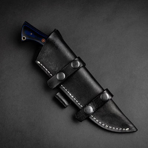 Couteau de chasse Bowie EDC en acier Damas à lame droite, fait main, avec étui en cuir, livraison directe, fabrication OEM - Product Image 5