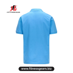 Polo de Manga Corta Azul Claro para Hombre, Color Sólido, Corte Casual, Tejido de Piqué de Algodón Transpirable - Product Image 2
