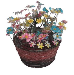 Pot de fleurs en métal fait main, couleur naturelle, design champignon, pour salon, bureau, chambre, salle de bain, salle à manger et usage extérieur - Product Image 2