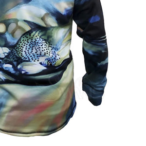 Maillots de pêche respirants et imperméables en polyester 100 % fabriqués en usine, nouveau style, imprimés par transfert thermique, UPF 50, vente en gros - Product Image 6