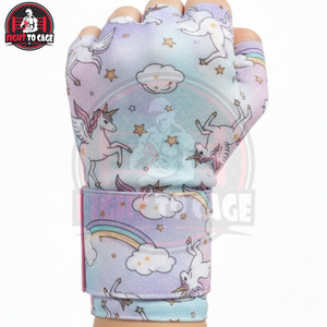 Vendas elásticas para manos de boxeo juveniles con estrellas de purpurina rosa y morada, accesorios de entrenamiento de boxeo de algodón duradero con efecto holográfico - Product Image 4