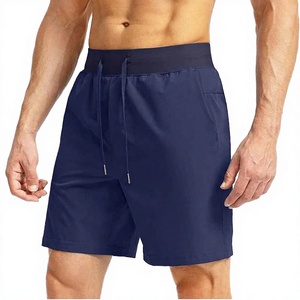 กางเกงขาสั้นกีฬาเอวกลางระบายอากาศสำหรับผู้ชายใส่ลำลองกลางแจ้งวิ่งออกกำลังกายมีกระเป๋าลายเรียบ - Product Image 1