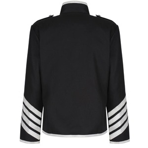 Men's Black <b>Wool</b> Hussar Jacket With <b>Gold</b> Embroidery And Faux Fur Collar Formal Winter Coat For Uniforms - Product Image 2