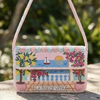 Sac à bandoulière artisanal de luxe, tendance, haut de gamme, robuste, professionnel, portable, écologique, sûr, style méditerranéen, orné de perles