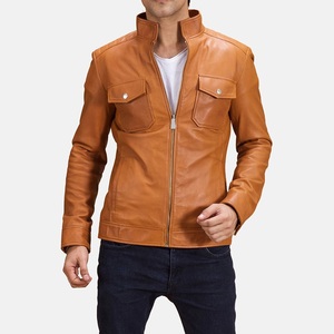 Chaqueta de Motocicleta de Cuero Genuino para Hombre, Personalizada al por Mayor, Forro Polar Transpirable, Cierre de Cremallera, Estilo Casual de Invierno - Product Image 1