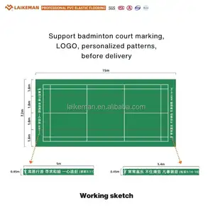 Mehrfarbige Court Rubber Mat Kunstrasen und Sport boden für Badminton Court Pvc Sport böden