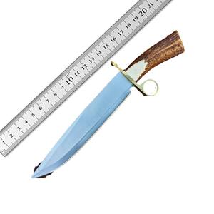 Cuchillo Bowie de Hoja Fija Forjado a Mano, Acero Inoxidable con Alto Contenido de Carbono, Táctico, para Campismo, Caza, con Funda de Cuero, OEM, Gran Venta - Product Image 6