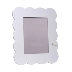 Handmade Minimalist MDF UV <b>Printed</b> Photo <b>Frame</b> Scalloped Edge Luxury Lacquer Finish Tabletop <b>Frame</b> for Home Office & Gallery - Product Image 1