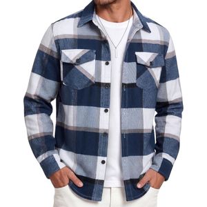Chemise-veste en flanelle pour homme, motif à carreaux, qualité professionnelle, manches longues, tissu respirant et chaud, grandes tailles - Product Image 4