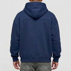 Sudadera con Capucha Azul Marino para Hombre y Mujer, Sudadera con Capucha de Forro Polar Extra Grande, Logotipo Personalizado, Estilo Urbano Informal - Product Image 6