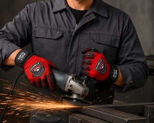 Guantes de Seguridad de Cuero de Alta Calidad Dumela International, Rayados en Rojo y Negro, Largos hasta la Muñeca, Transpirables, para las Cuatro Estaciones, Deportivos y de Uso Diario - Product Image 4
