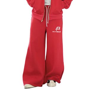 Ensemble de survêtement d'hiver pour homme, 100% coton écologique, rouge, à capuche, style streetwear, manches longues, couleur unie, sweat-shirt décontracté, jogging - Product Image 2
