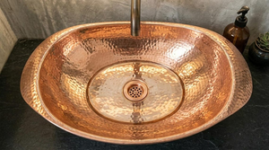 Copper Sink Modern <b>Bathroom</b> <b>Vanity</b> Basin <b>Rustic</b> Farmhouse Washbasin Handcrafted Copper Vessel Sink Luxury Decorative <b>Bathroom</b> - Product Image 6
