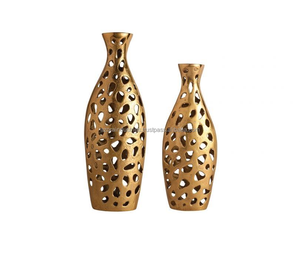 Azora Industries Nouveau design de luxe look fonte d'aluminium vase à fleurs articles pour vase à fleurs décor à la maison chambre bureau coin - Product Image 2