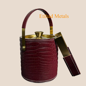 ที่แช่ไวน์หนังและโลหะ Tainor, ที่แช่ไวน์หนังสีโครเมียมแทน - Product Image 5
