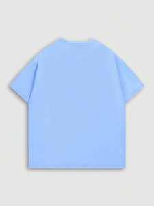 Camiseta Personalizada para Hombre, Estilo Oversize, Color Azul Claro, con Apliques de Estrellas, Algodón, Estilo Urbano, Logotipo Personalizado, 240 GSM - Product Image 2