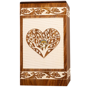 AYAANS Rosewood wooden Hand Carved Wooden Hot Selling cremation Urn Box for Adult Ashes Wholesale Cremation Urns (6X6X11)IN - Product Image 1