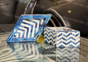 Soporte para Incienso de Sándalo con Incrustaciones de Hueso Azul y Blanco, Hecho a Mano, Religioso, Aromático, Decorativo, para el Hogar - Product Image 3