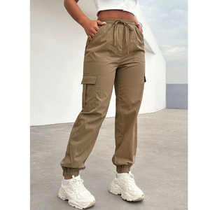 Pantalones Cargo de Alta Calidad para Mujer, Diseño Moderno, Cómodos, para Fitness y Running, Mezcla de Poliéster/Algodón, Transpirables y de Secado Rápido - Product Image 1